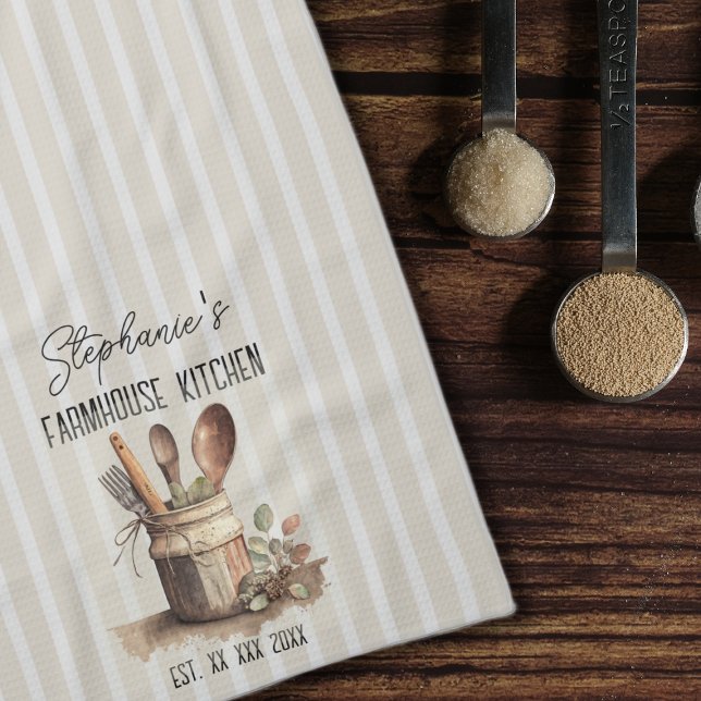 Rustic Farmhouse Kitchen Utensils Kökshandduk (Skapare uppladdad)