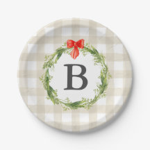 Rustic Farmhouse Monogrammed jul Plate