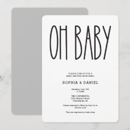 Rustic Farmhouse Oh Baby Shower Inbjudan 