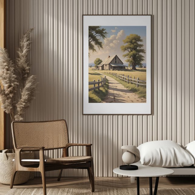 Rustic Farmhouse Oiltavla Poster (Rustic Farmhouse Oilpainting Poster 1)
