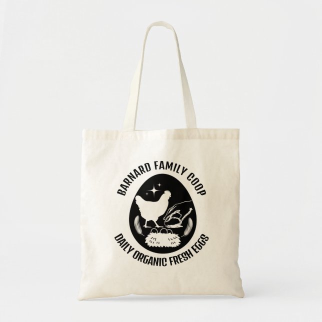 Rustic Farmhouse Organic Fresh Eggs Chicken Gift Tygkasse (Framsidan)