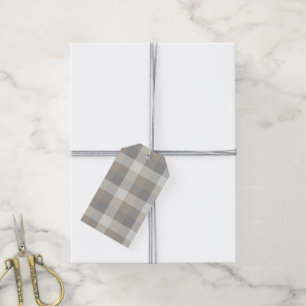 Rustic Farmhouse Play Tan Grått Ivory Presentetikett