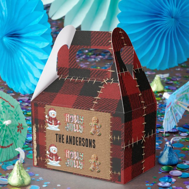 Rustic Farmhouse Red Buffalo Plaid Christmas  Presentaskar (Part)