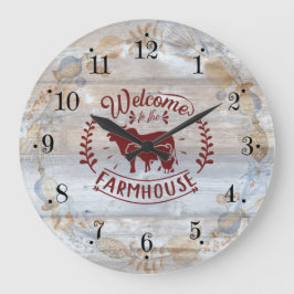 Rustic Farmhouse Rooster Wall Clock Stor Klocka
