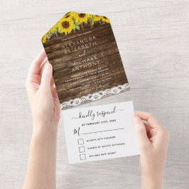 Rustic Farmhouse Solros Snöre Bröllop