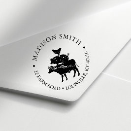 Rustic Farmhouse Stacks Boskap Land Självfärgande Stämpel