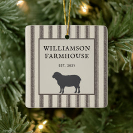 Rustic Farmhouse Stil Får Foto-jul Julgransprydnad Keramik