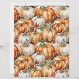 Rustic Farmhouse Style Pumpkin Pattern Paper