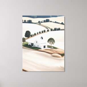 Rustic Farmhouse Tuscany Landcape Wrapped Canvas
