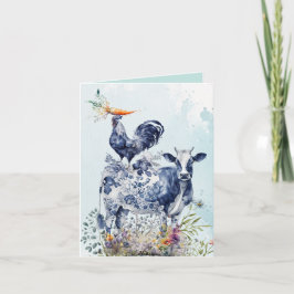 Rustic Farmhouse Whimsical Foled - tackkort