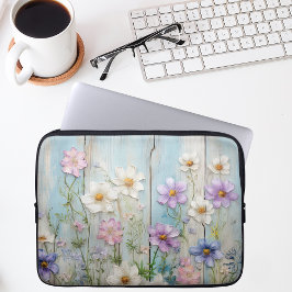 Rustic Farmhouse Wildflower Cottage Floral Laptop Fodral