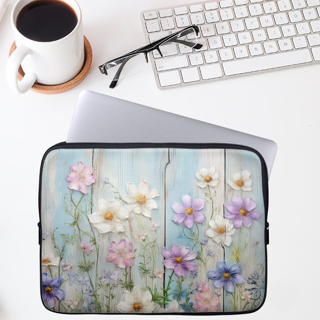 Rustic Farmhouse Wildflower Cottage Floral Laptop Fodral (Skapare uppladdad)