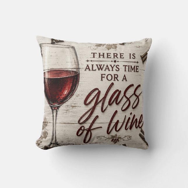 Rustic Farmhouse Wine Lover Gift Kudde (Framsida)