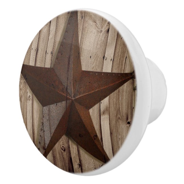 Rustic Farmhouse Wood Westernare Land Texas Star Knopp (Höger)