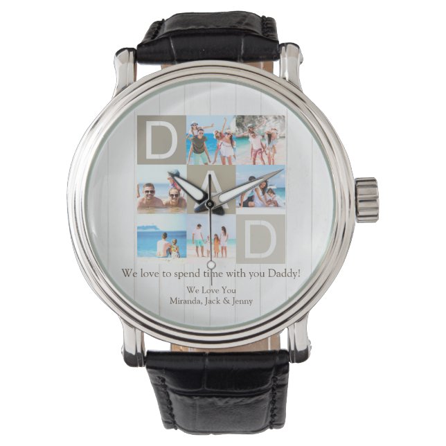 Rustic Fars dag Photo Collage Armbandsur (Framsida)