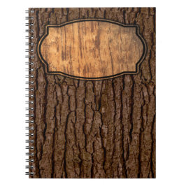 Rustic Faux Biet av Wood Grain Träd Bark Anteckningsbok
