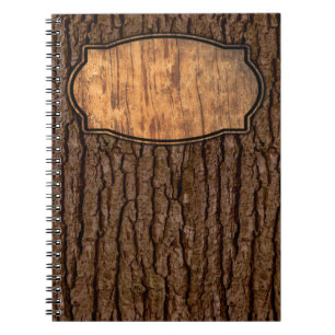 Rustic Faux Biet av Wood Grain Träd Bark Anteckningsbok