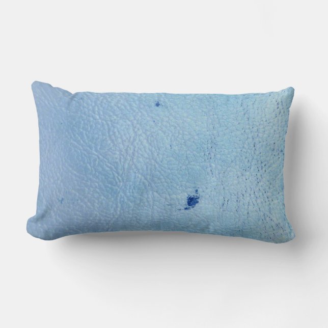 Rustic Faux Blue Leather Lumbarkudde (Framsida)
