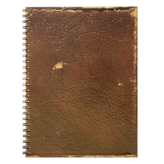 Rustic Faux Brown Leather Anteckningsbok Med Spiral (Framsidan)