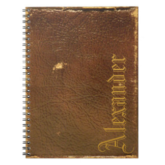 Rustic Faux Brown Leather Anteckningsbok Med Spiral