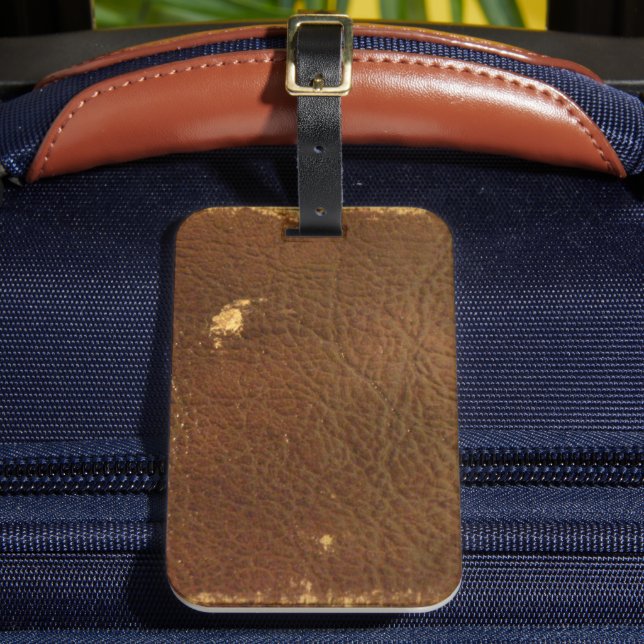 Rustic Faux Brown Leather Bagagebricka (Framsida Insitu 2)