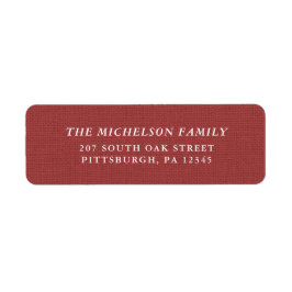 Rustic Faux Burlap julreturadressetikett Returadress Etikett