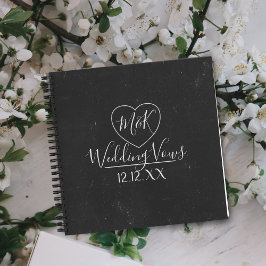 Rustic Faux Chalkboard Bröllop Vows Par