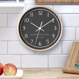 Rustic Faux Chalkboard-kökökökökökököldlås Rund Klocka