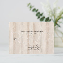Rustic Faux Cream White Wood Bröllop OSA Kort