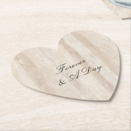 Rustic Faux Cream White Wood Bröllop Underlägg Papper