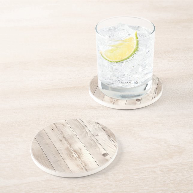 Rustic Faux Cream White Wood Underlägg (Sidan)