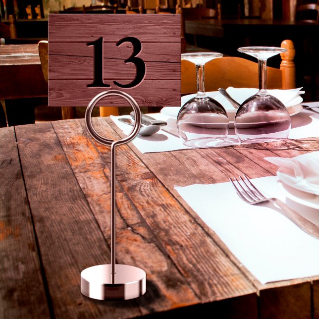 Rustic Faux Engraved Rosewood Cafe Bordsnummer (Rustic Faux Engraved Rosewood Cafe Table Number)