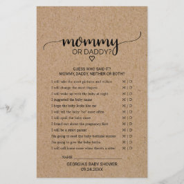 Rustic Faux Kraft Calligraphy Mamma eller Pappa Ga