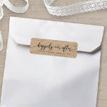 Rustic Faux Kraft har lyckligtvis alltid varit för Returadress Etikett<br><div class="desc">Den här snyggten har orden "lyckligt efter" i grått-manuset i mörk mot en kraftliknande mönster-bakgrund. Det är underbarare att märka dina bröllopsgåvor. Det är lätt att anpassa sig. Ersätt bara platshållartexten för att lägga till egen information. Om du vill ha fler alternativ, till exempel att ändra teckensnitt, storlekare text eller...</div>