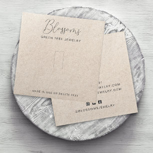 Rustic Faux Kraft Papper Ring Visning Card Fyrkantigt Visitkort