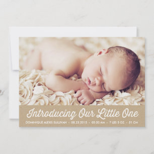 Rustic Faux Kraft Pappra Baby Fotofödelsedag Meddelande
