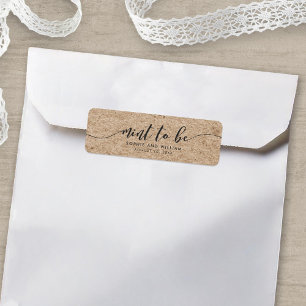 Rustic Faux Kraft-skript Mint som ska vara Bröllop Returadress Etikett