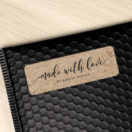 Rustic Faux Kraft - slappna av i skript med Kärlek Returadress Etikett