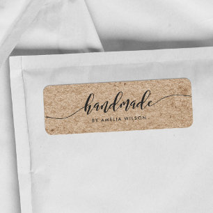 Rustic Faux Kraft - Slappna av i skripthandgjorda Returadress Etikett