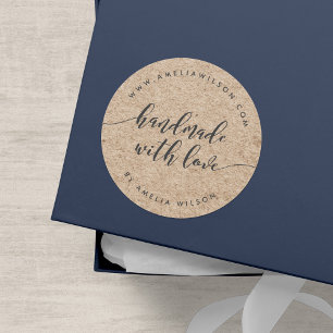 Rustic Faux Kraft - Slappna av i skripthandtaget m Runt Klistermärke