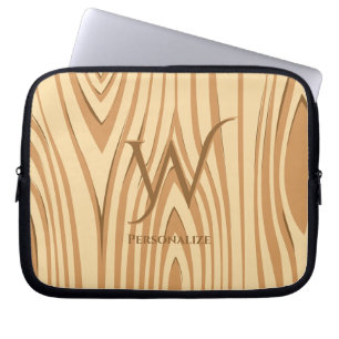 Rustic Faux Nedfläckad Brown Wood Personlig Anpass Laptop Fodral