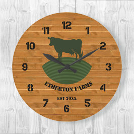 Rustic Faux Wood Farm Stead Acrylic Clock Stor Klocka