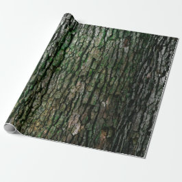 Rustic Faux Wood Grain Träd Bark Moss Presentpapper