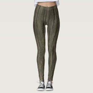 Rustic Faux Wood Titta Mönster Leggings