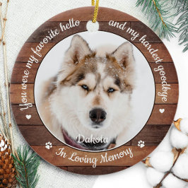 Rustic Favorite Hej Hardest Adjö Pet Memorial Julgransprydnad Keramik