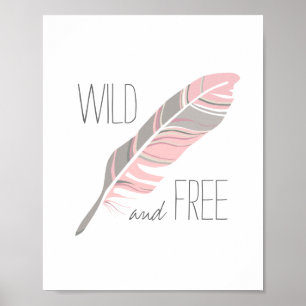 Rustic Feather   Vild och Fri Barnkammare Väggkons Poster