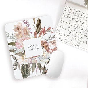 Rustic Feminine Watercolor Wildblommor Blommigt Musmatta