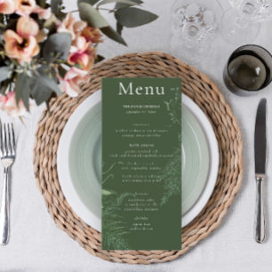 Rustic Fern Grönt Foliage Emerald Bröllop Long Meny