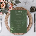 Rustic Fern Grönt Foliage Emerald Bröllop Meny<br><div class="desc">Vi presenterar vår förtjusande bröllop-meny där elegans möter naturen i harmoni mellan perfekter. En mjuk, fjädrande oval ram, försedd med lush-skogsmörjning, vivel, ferns och mycket annat, vackert inställd mot en mesmeriderande grönt bakgrund. Fånga vädret av ett romantiskt skogar med den här fantastiska designen som lämnar dina gäster andlösa. De invecklade...</div>