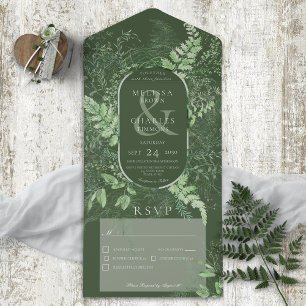 Rustic Fern Grönt Foliage Emerald Dinner